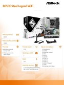 ASRock Płyta główna B650E STEEL LEGEND WIFI AM5 4DDR5 HDMI/DP M2 ATX