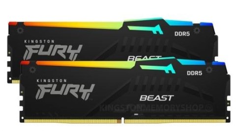 Kingston Pamięć DDR5 Fury Beast Black RGB 32GB(2*16GB)/5200 CL36 EXPO