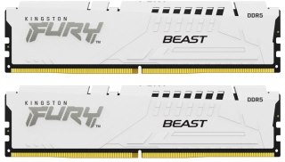 Kingston Pamięć DDR5 Fury Beast 64GB(2*32GB)/6000 CL36 biała