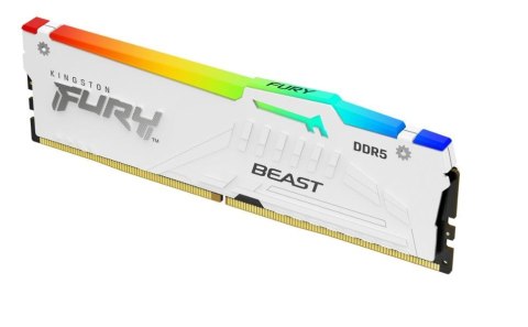 Kingston Pamięć DDR5 Fury Beast RGB 16GB(1*16GB)/5600 CL40 biała