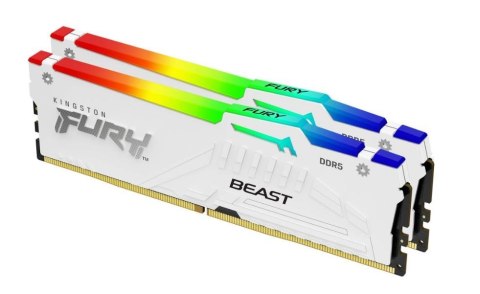 Kingston Pamięć DDR5 Fury Beast RGB 32GB(1*32GB)/5600 CL40 biała