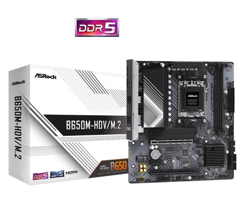 ASRock Płyta główna B650M-HDV/M.2 AM5 2DDR5 HDMI/DP mATX