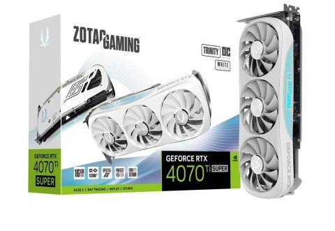 ZOTAC Karta graficzna GeForce RTX 4070 Ti SUPER TRINITY OC 16GB GDDR6X biała