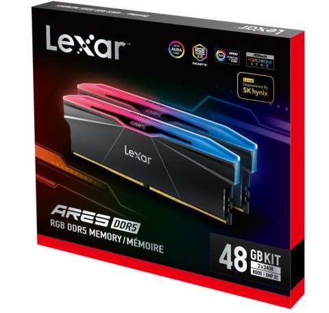 Lexar Pamięć do PC DDR5 ARES RGB 48GB(2*24GB)/8000 czarna