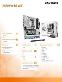 ASRock Płyta główna X870 PRO RS WIFI AM5 4DDR5 M.2 ATX