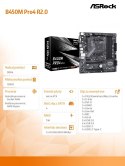 ASRock Płyta główna B450M PRO4 R2.0 AM4 4DDR4 HDMI uATX