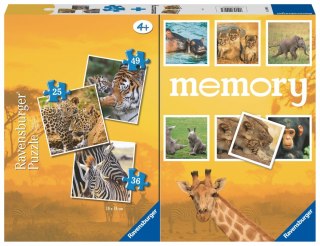 Ravensburger Polska Puzzle 3w1 Dzikie zwierzęta gra memory