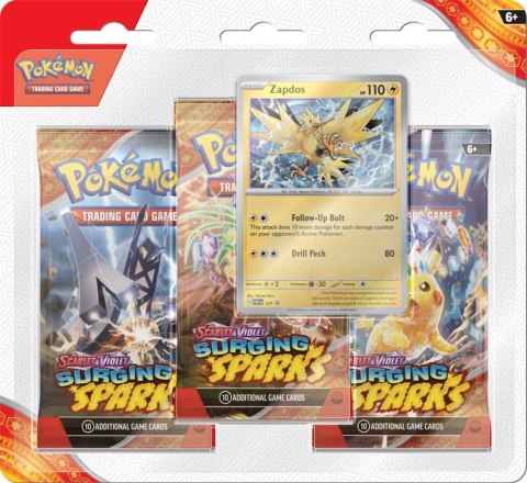 Pokemon TCG Karty Scarlet & Violet - Surging Sparks - 3-Pack Blister Zapados