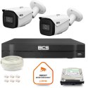 Zestaw monitoringu IP BCS Line 2x Kamera BCS-L-TIP25FSR5-Ai1 Rejestrator z dyskiem 1TB BCS