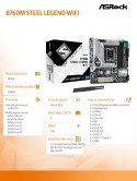 ASRock Płyta główna B760M STEEL LEGEND WIFI s1700 4DDR5 DP/HDMI mATX