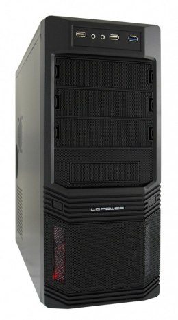 LC-POWER OBUDOWA CASE-PRO-925B MIDITOWER/2xUSB 2.0/1xUSB 3.0/CZARNA/HD-AUDIO/ 600W LC600H-12