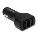 Qoltec Ładowarka samochodowa do urządzeń mobilnych 24W | 5V | 4.8A | 3xUSB FAST CHARGER