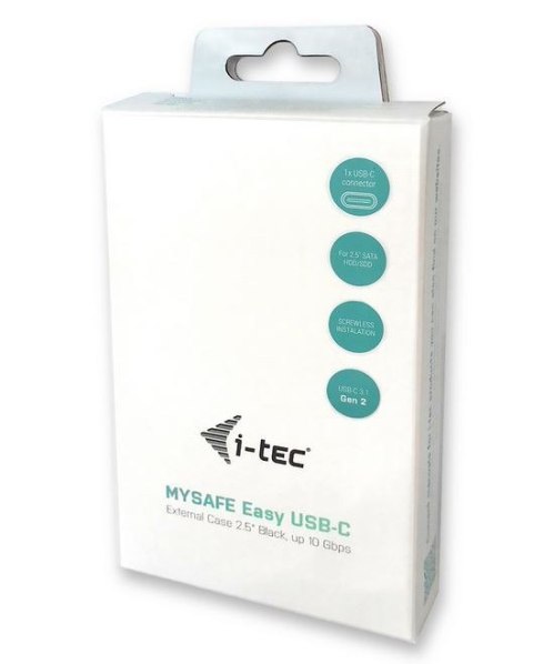 I-tec MySafe USB-C 3.1 Gen. 2 Easy zewnętrzna obudowa na dysk 2,5" 9,5mm SATA I/II/III HDD