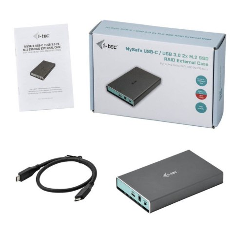 I-tec Obudowa MySafe USB 3.0/USB-C Gen.2, 2x dysk SATA M.2, RAID 0/1/JBOD