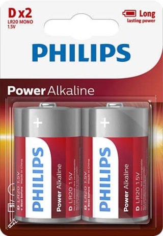 Philips Baterie Power Alkaline D 2szt. blister (LR20)