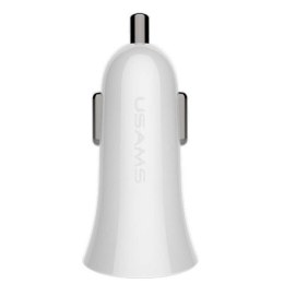 USAMS Ładowarka samochodowa US-CC013 2xUSB 2,1A Trumpet, biały