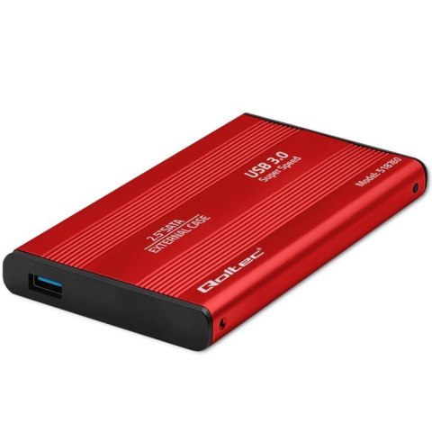 Qoltec Obudowa na dysk HDD/SSD 2.5 cala SATA3 | USB 3.0 | Czerwona