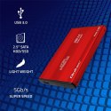 Qoltec Obudowa na dysk HDD/SSD 2.5 cala SATA3 | USB 3.0 | Czerwona