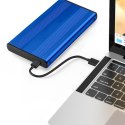 Qoltec Obudowa na dysk HDD/SSD 2.5 cala SATA3 | USB 3.0 | Niebieska