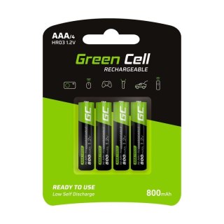 Green Cell Baterie Akumulatorki Paluszki 4x AAA HR03 800mAh