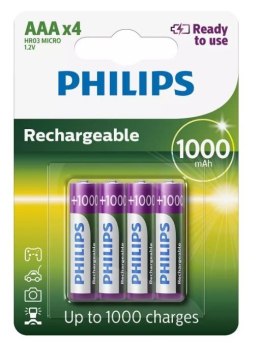 Philips Akumulatory AAA 1000 mAh 4-blister