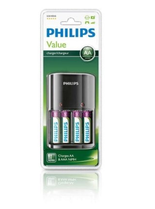 Philips Ładowarka 1/4 x AA/AAA 170/80 mA, 220/240V, 4 x AA 2100 mAh