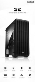 Zalman Obudowa S2 ATX Mid Tower PC Case 120mm fan