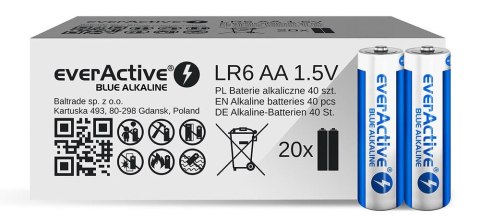 EverActive Baterie LR6/AA Blue Alkaline 40 szt. Edycja limitowana