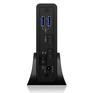 IcyBox Obudowa IB-382H-C31 2,5/3,5 HDD z wbudowanym HUB 1xUSB-C, 2xUSB -A, 12V2A