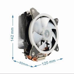 Gembird Chłodzenie CPU Huracan 12cm 150W 4-pin multicolor LED