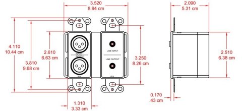 RDL Dwukierunkowy interfejs Mic/Line Dante 4 x 4 - DD-BN31