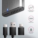 AXAGON EEM2-SG2 Obudowa zewnętrzna aluminiowa bezśrubowa USB-C 3.2 Gen 2 M.2 NVMe & SATA SSD + USB-A - USB-C redukcja