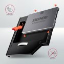 AXAGON RSS-CD12 Ramka na 2,5" SSD-HDD do gniazda DVD, 12.7mm LED aluminium