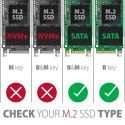 AXAGON RSS-M2SD Wewnętrzna obudowa 2.5" z interfejsem SATA do dysków SSD M.2 SATA, srebrny