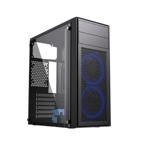 Gembird Obudowa Midi Tower Fornax M100B ATX niebiesie wentylatory Czarna