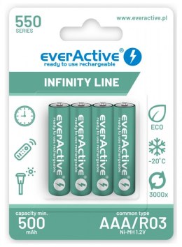 EverActive Akumulatory R03/AAA 550 mAH blister 4 szt. Infinity Line technologia ready to use