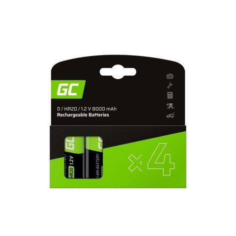 Green Cell Akumulatorki R20 8000mAh 4 sztuki