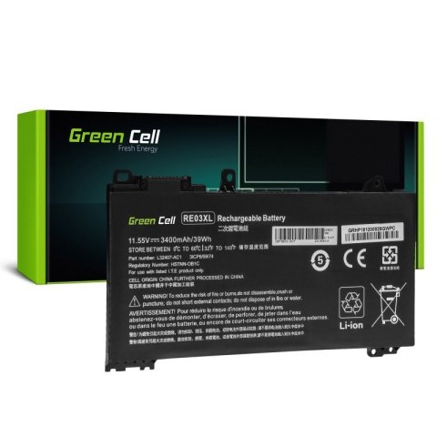 Green Cell Bateria RE03XL 11,55V 3400mAh do HP Probook 430 450 G6 G7