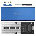 Qoltec Obudowa | kieszeń na dysk M.2 SSD | SATA | NGFF | USB 3.0 | Superspeed 5Gb/s | 2TB | Niebieska