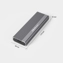 Qoltec Obudowa | kieszeń na dysk SSD M.2 | SATA | NGFF | USB-C | Super speed 6Gb/s | 2TB | Szara