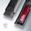 AXAGON EEM2-GTS2 Obudowa zewnętrzna aluminiowa bezśrubowa USB-C 3.2 Gen 2 M.2 NVMe & SATA SSD + USB-A - USB-C redukcja