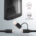 AXAGON EEM2-GTS2 Obudowa zewnętrzna aluminiowa bezśrubowa USB-C 3.2 Gen 2 M.2 NVMe & SATA SSD + USB-A - USB-C redukcja