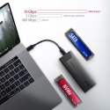 AXAGON EEM2-GTS2 Obudowa zewnętrzna aluminiowa bezśrubowa USB-C 3.2 Gen 2 M.2 NVMe & SATA SSD + USB-A - USB-C redukcja