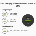 Green Cell Ładowarka samochodowa PowerRide Nano38 38W 6A 1xUSB-C,1xUSB-A