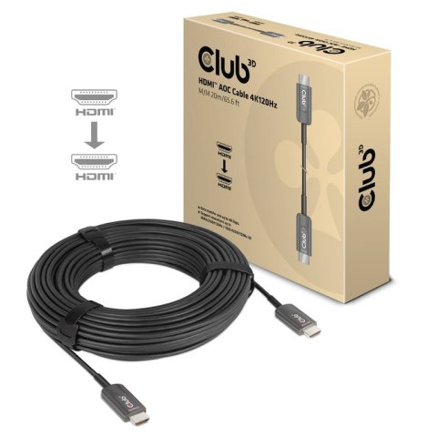 CLUB3D CAC-1379 kabel HDMI 20 m HDMI Typu A (Standard) Czarny CLUB3D