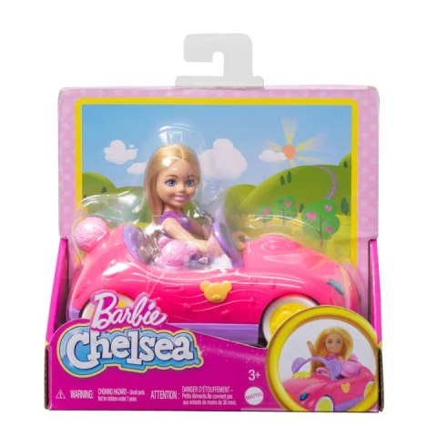 Mattel Lalka Barbie Chelsea Misiowy pojazd zestaw z samochodem