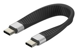 Techly ICOC-USBC-FL-U4 kabel USB USB4 Gen 2x2 0,124 m Czarny Techly