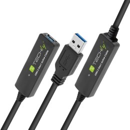 Techly ICUR30200G kabel USB USB 3.2 Gen 1 (3.1 Gen 1) 20 m USB A Czarny Techly