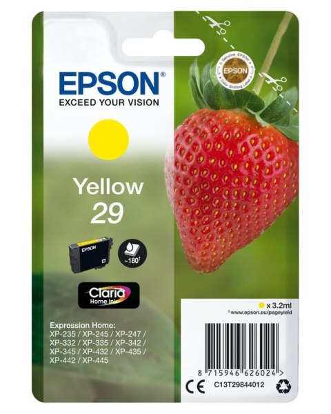 Epson Strawberry Singlepack Yellow 29 Claria Home Ink Epson