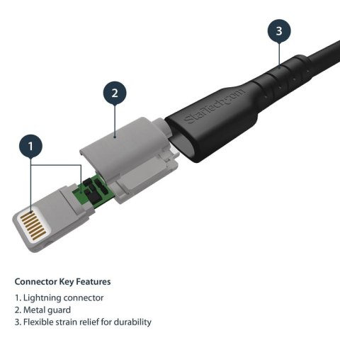 StarTech RUSBLTMM1MB kabel Lightning 1 m Czarny StarTech.com